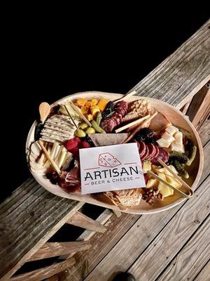 Charcuterie board we took to the beach