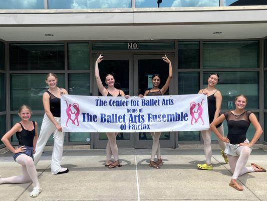 Dancers in front of New Location.