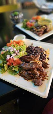 Dominican Chicken with Rice + Beans and salad