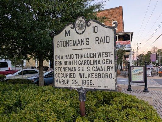 Stoneman's Raid Historical Marker, Wilkesboro