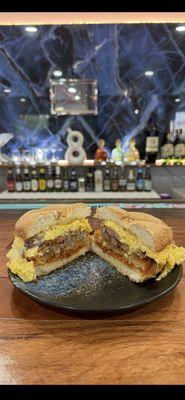Sausage, egg and cheese sandwich....looks yummm