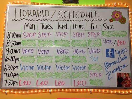 Current schedule as of Aug 2016.