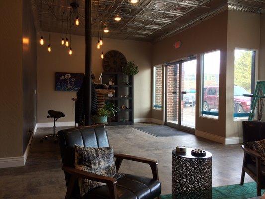 Clean, warm, and inviting lobby.