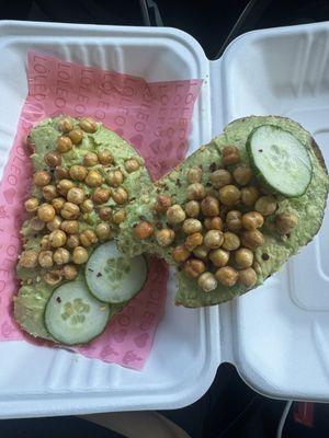 Avocado toast + added crunchy chickpeas