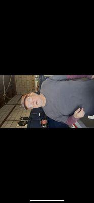 Worker at Thomas smog was a rude and racist man. Called me a sand n When he was being rude to me.