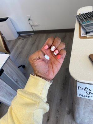 The day I got them done. I didn't love them, but they were cute. Just not for $80.