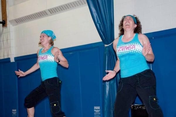 Kate and Melissa teaching Zumba!