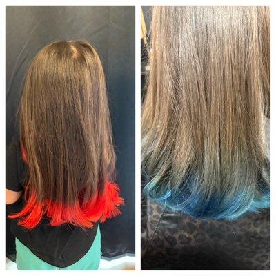 Transformed dark brown to red
Medium brown to blue