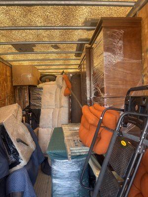 Helping a customer load a 28' trailer.