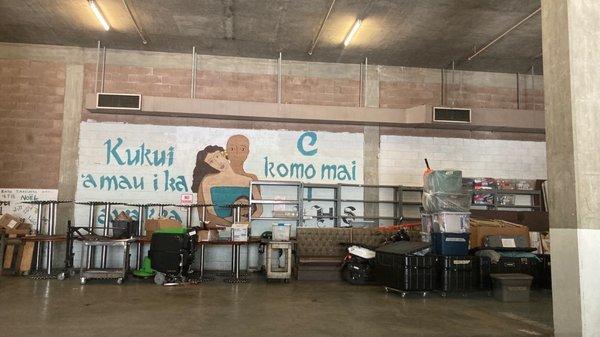 Donations drop-off space is spacious!