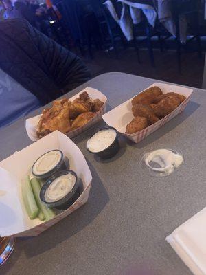 Wings and jalapeño poppers