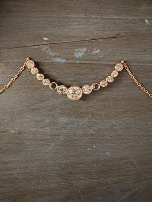 Diamond and sapphire necklace that Renato restyled for me.