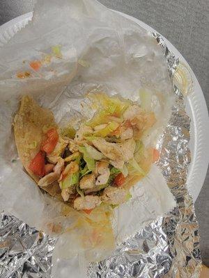 Sorry but I was halfway through this chicken taco before I realized that i needed to write  a review about it