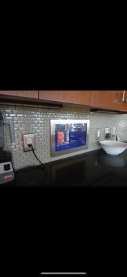 Save Countertop Space! In Wall TVs!
