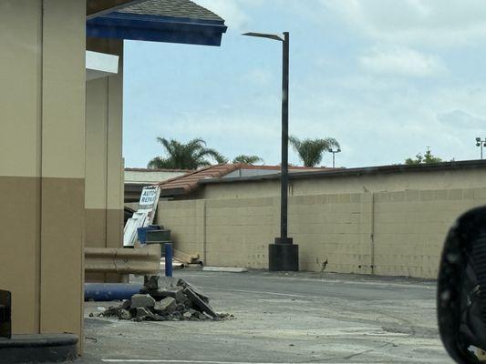 Back side of the store