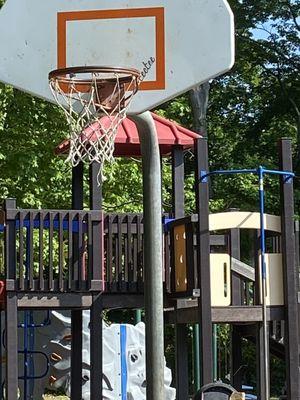 Also has a basketball court off of the parking lot.