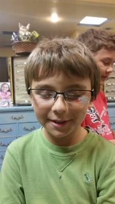 Gabriel's new glasses