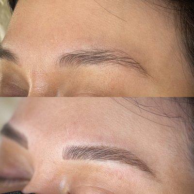 Before and after Microblading