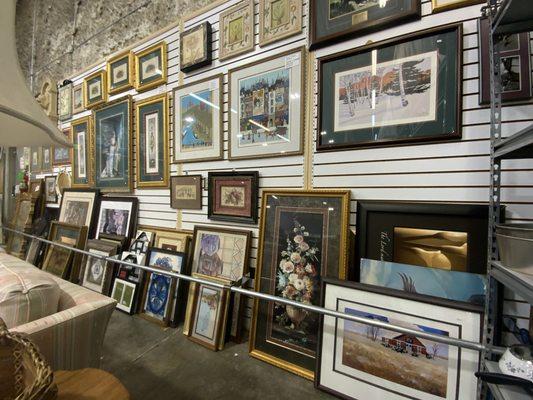 Framed art work and mirrors