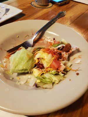 Great side salad (almost gone here), includes red onion. Ken's dressings offered.