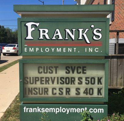 Openings featured on our sign will also be on our website (with lots more detail!).