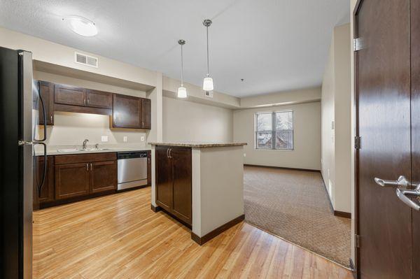 Kitchen and Living Room area.