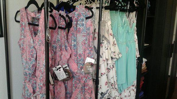 Rompers, dresses and jewelry