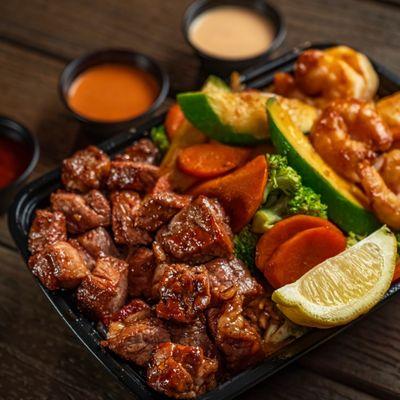 Steak and shrimp combo plate