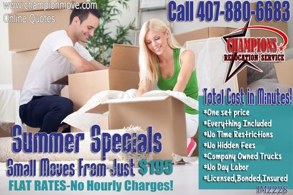 Pro moving service. 24 Hr. Online quotes. Prices are always Guaranteed! Serving all of Central Florida.