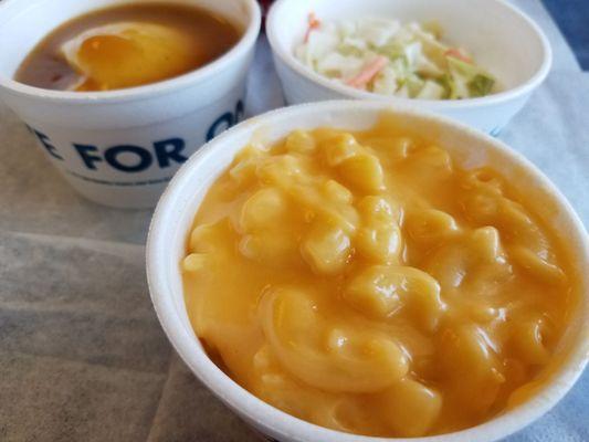 They say baked Mac n Cheese. This is NOT BAKED! Where's the crispy top like in their pictures on the menu board