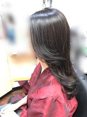 Recovery Setting perm for damaged bottom hair
Magic straighten perm for root curly hair