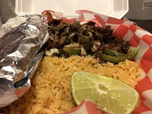 Fajitas with bacon and cheese