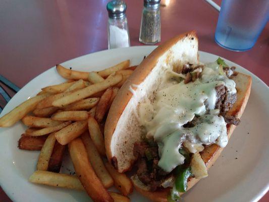Steak hoagie & fries