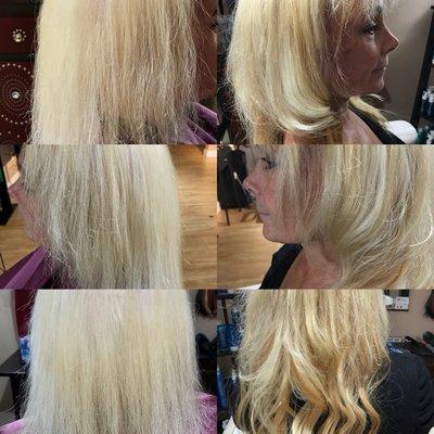 Before and after Dreamcatchers Hair Extensions