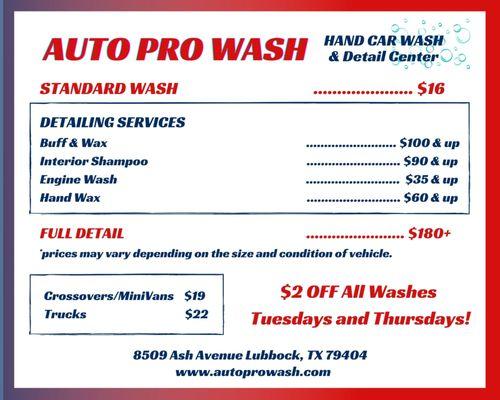 Our Menu of Services!