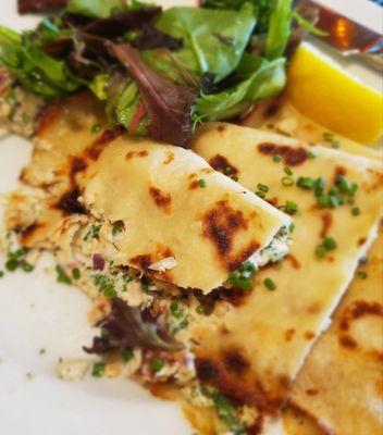 Salmon ricotta crepes. Charming ambience, excellent food and service. Highly recommend! I'll be back soon.