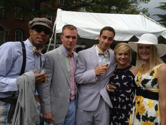 Nattily dressed friends.