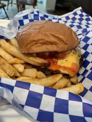 Double Smash burger lunch combo $6.99