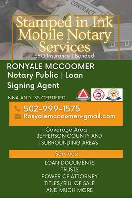 Stamped in Ink Mobile Notary
