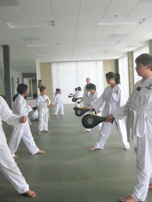 Taekwondo paddle drills