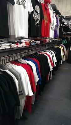 Large selection of men's clothing.