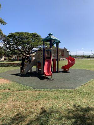 Having fun at the playground.......he needs a refill