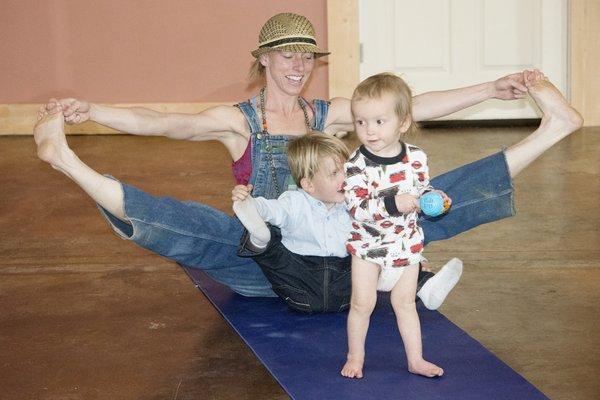 Toddler and me yoga.