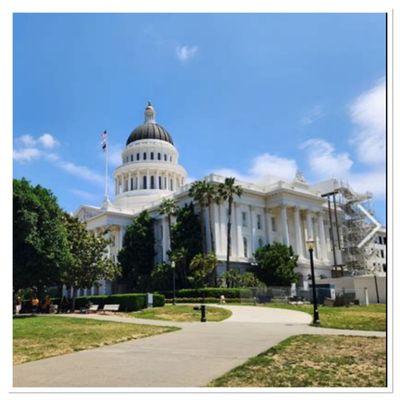 In the front of the establishment