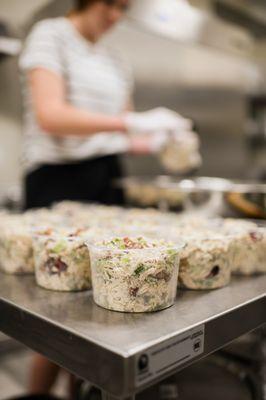Fresh chicken salad made in house several times a week.