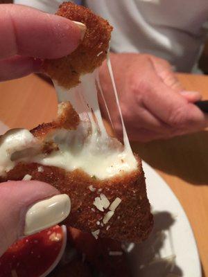 Oooey gooey up close mozzarella wedges