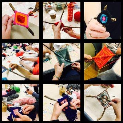 Group art therapy--Creating Ojos de Dios