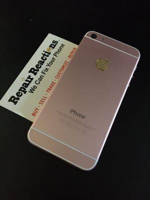 Custom pink with diamond iphone 6 mini aka 5s that resembles the iphone 6