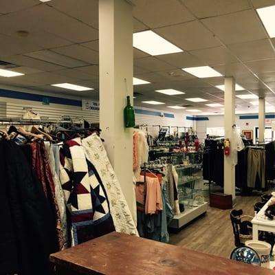 Mostly dated clothing, very limited housewares.