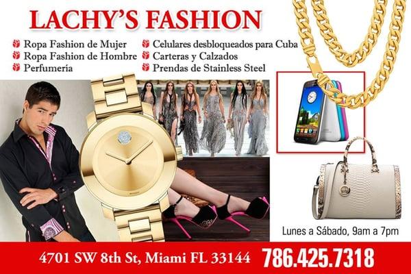 * Ropra Fashion de Mujer y Hombre * Accesorios para Damas y Caballeros
* Carteras, Calzados * Perfumeria * Prendas